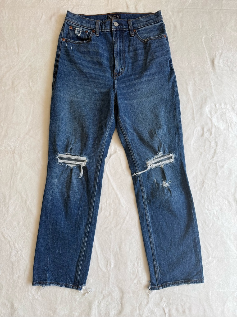 Abercrombie & Fitch Women's High Rise Straight Leg Jeans